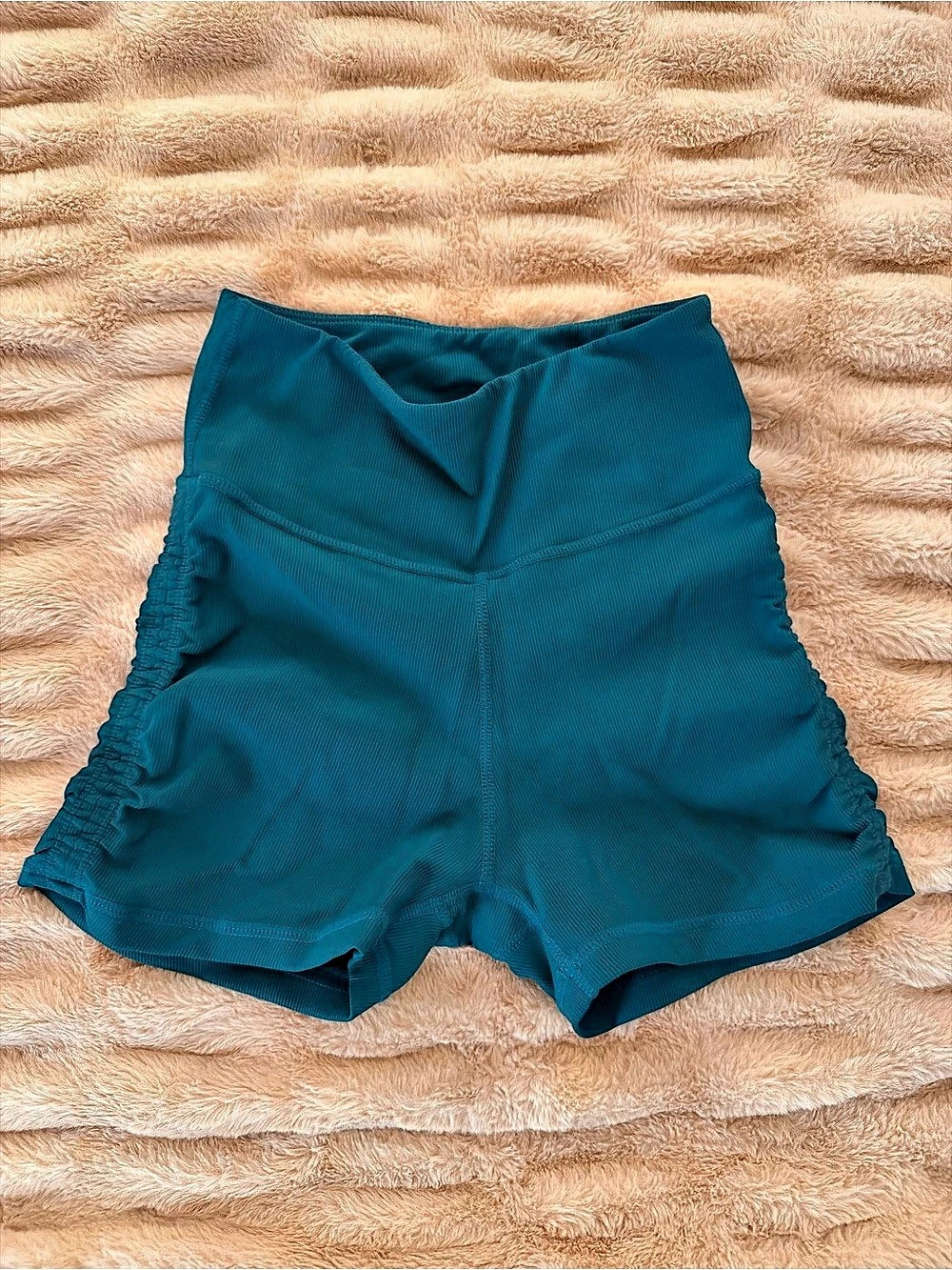WILO The Label Ribbed Scrunch Butt Biker Shorts Blue